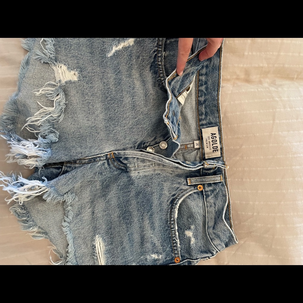 Agolde denim cut off shorts size 26